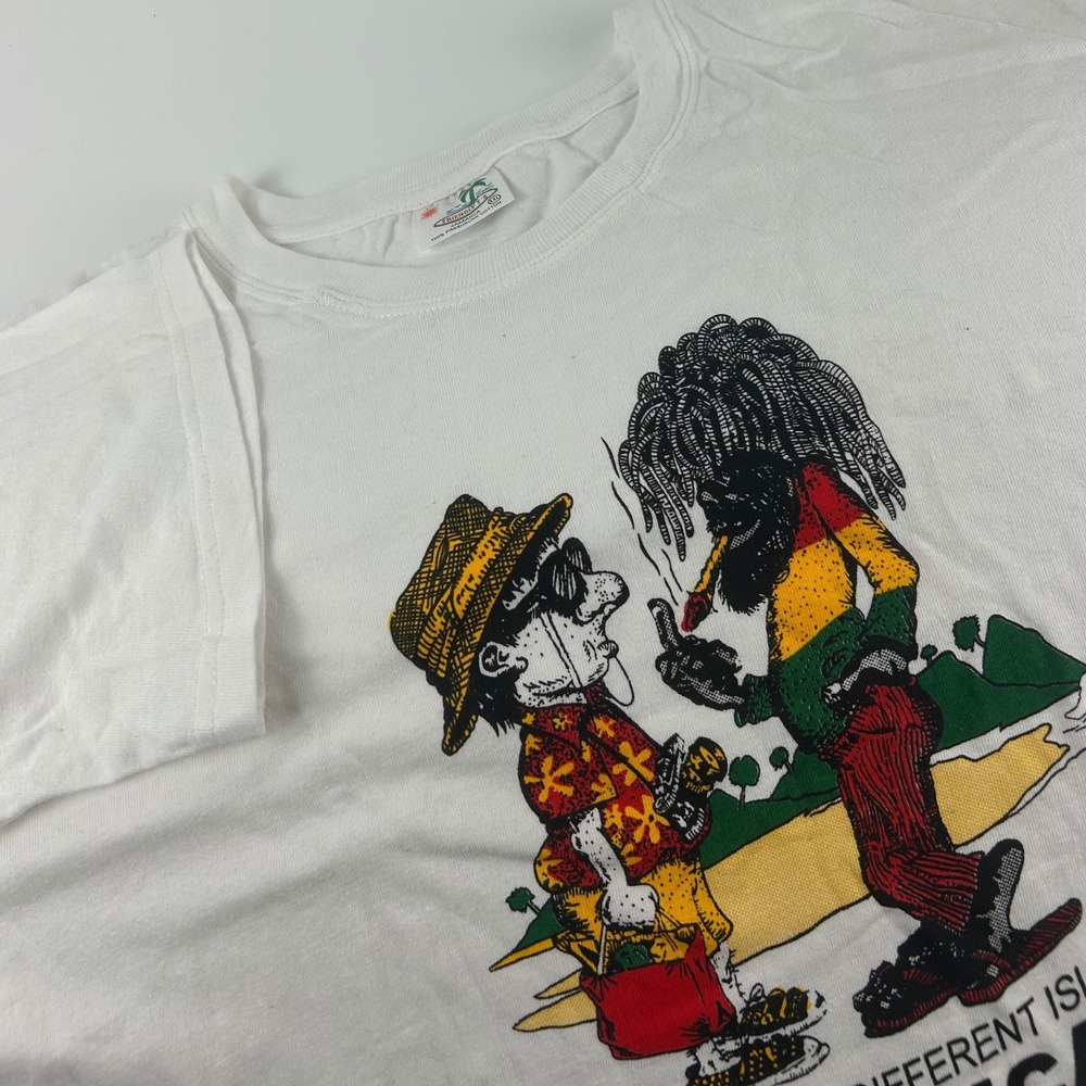 Friendly T's Men's XXL Funny Jamaica Graphic Same Shit Different Island VTG